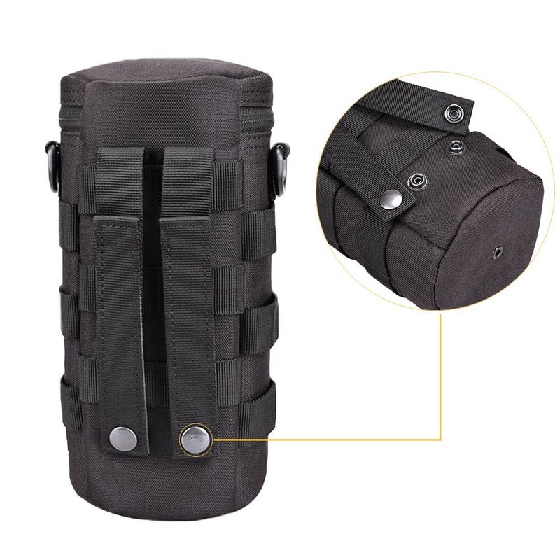 AMYIPO Water Bottle Pouch Molle Tactical Holder Storage Bag for 32oz Carrier (Black - 2PCS) - Image 4
